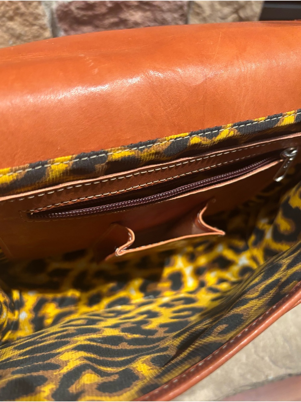 Sereno Vintage Tooled Leather Crossbody Bag in Caramel with Floral Design - Picture 9 of 13